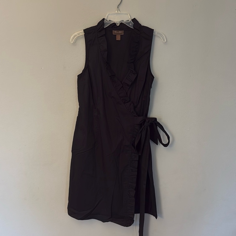 Trulli Black Wrap Dress Size 6